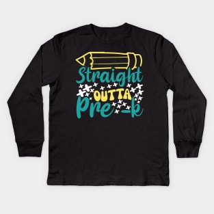 Straight outta pre-k Kids Long Sleeve T-Shirt